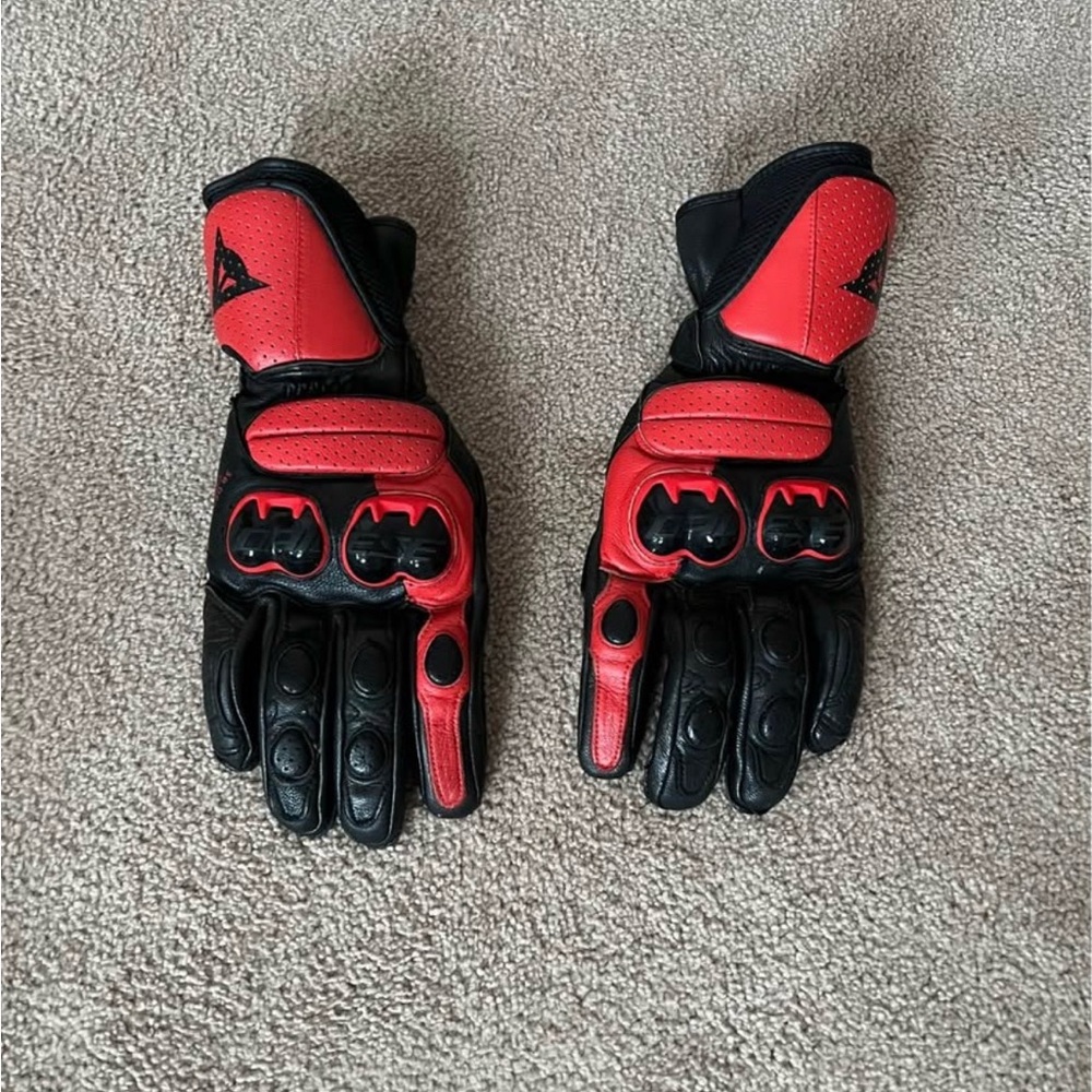 Black & Red Dainese Full Gloves Size 9 L